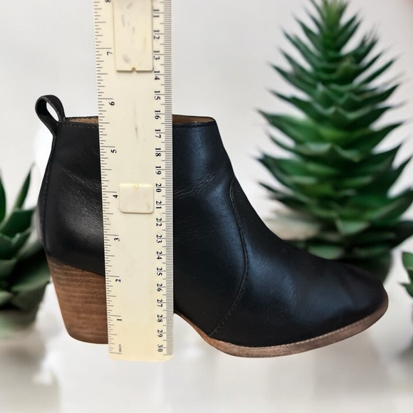 Madewell The Brenner Black Leather Ankle Booties | Women’s 6 | Stacked Heel - Picture 7 of 7